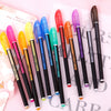 A collection of 24 gel pens in various colors including pastel, metallic, neon, and glitter shades arranged on a white backgr