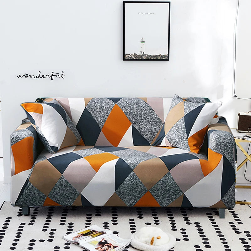 Slip-Resistant Stretch Sofa Cover with Floral Design