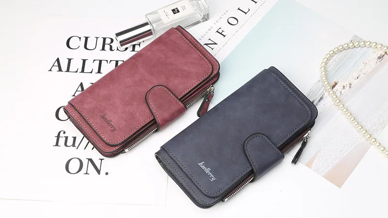 Classic Long PU Leather Wallet with Multiple Pockets