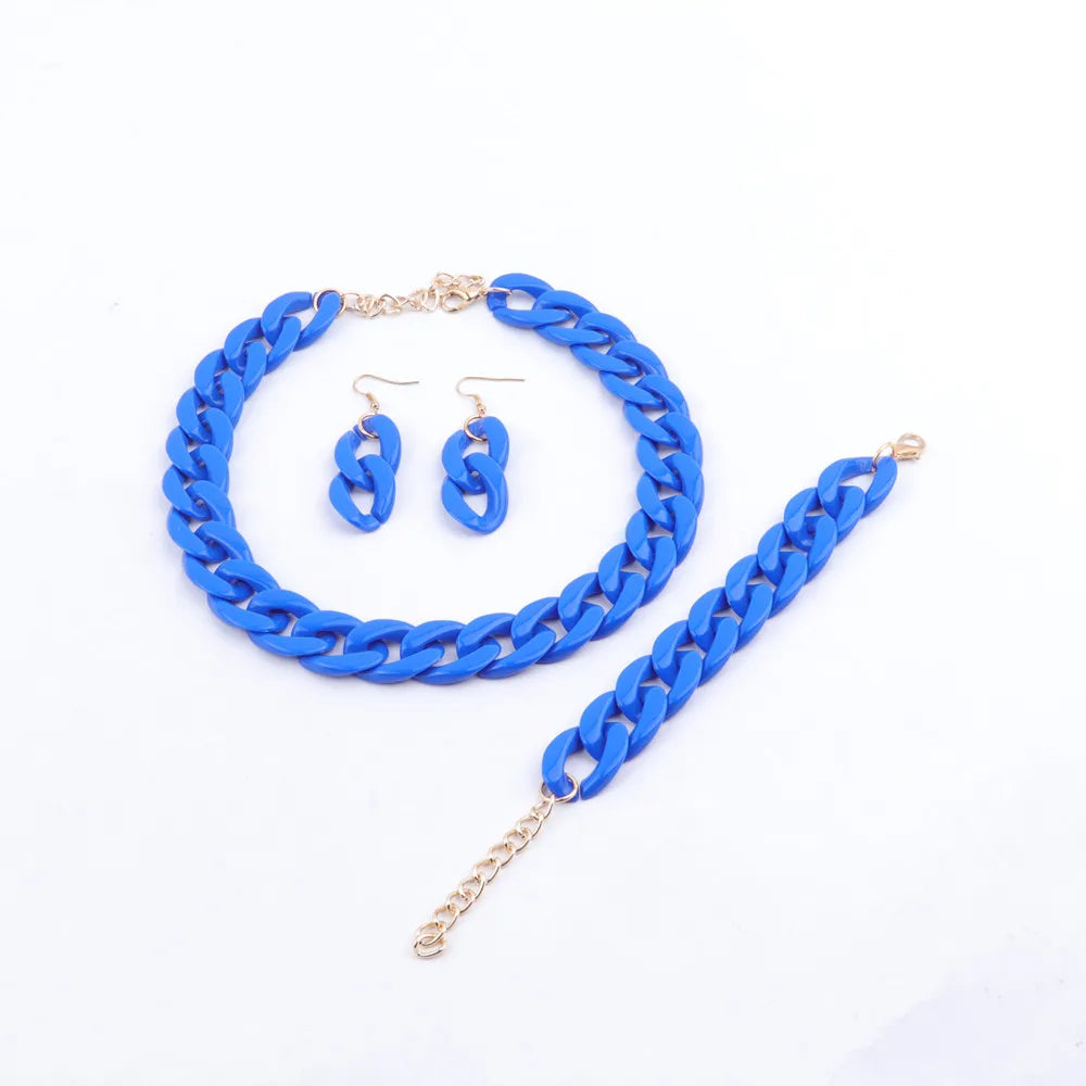 Colorful Acrylic Chain Necklace Set for Women