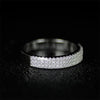 Three-Row Pave Cubic Zirconia Ring