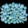 Mixed Shape Glass Rhinestones with Silver Claw Settings