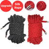 A set of black and red silk rope for bondage roleplay including upgrade options