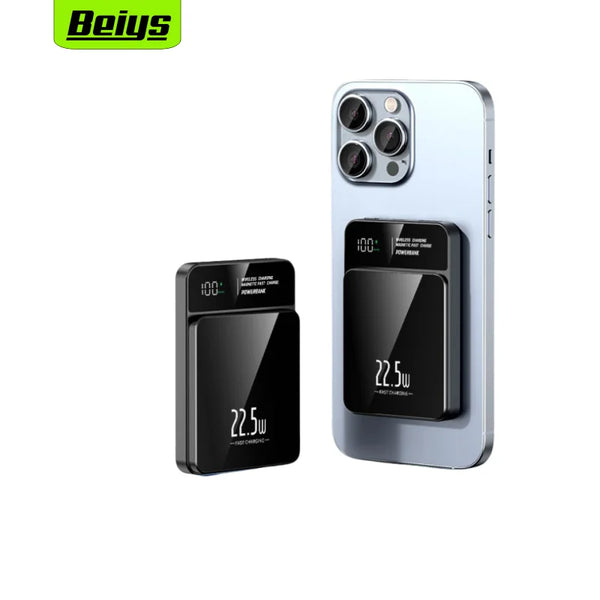Slim Magnetic Wireless Power Bank with LED Display