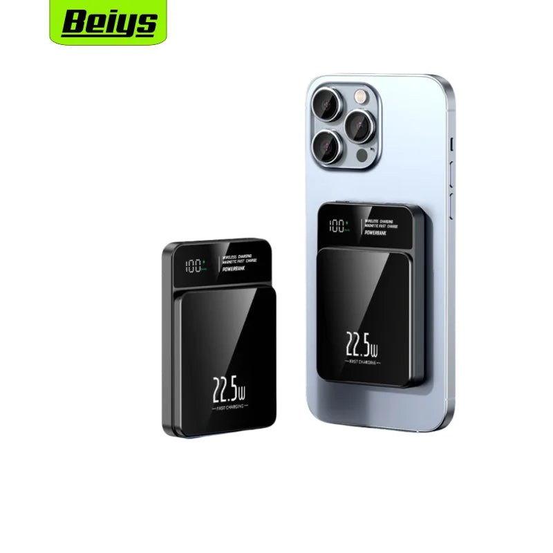 Slim Magnetic Wireless Power Bank with LED Display