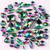 Mixed Shape Glass Rhinestones with Silver Claw Settings