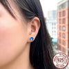8mm Round Cubic Zirconia Stud Earrings in Sterling Silver