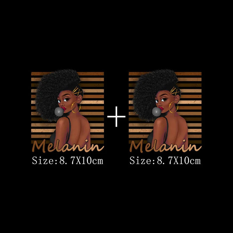 Afro Girl Iron-On Patch for T-Shirts, Hoodies, and Bags