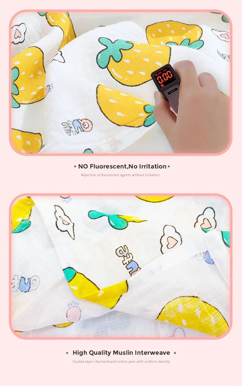 Super Soft Cotton Muslin Baby Swaddle Blanket