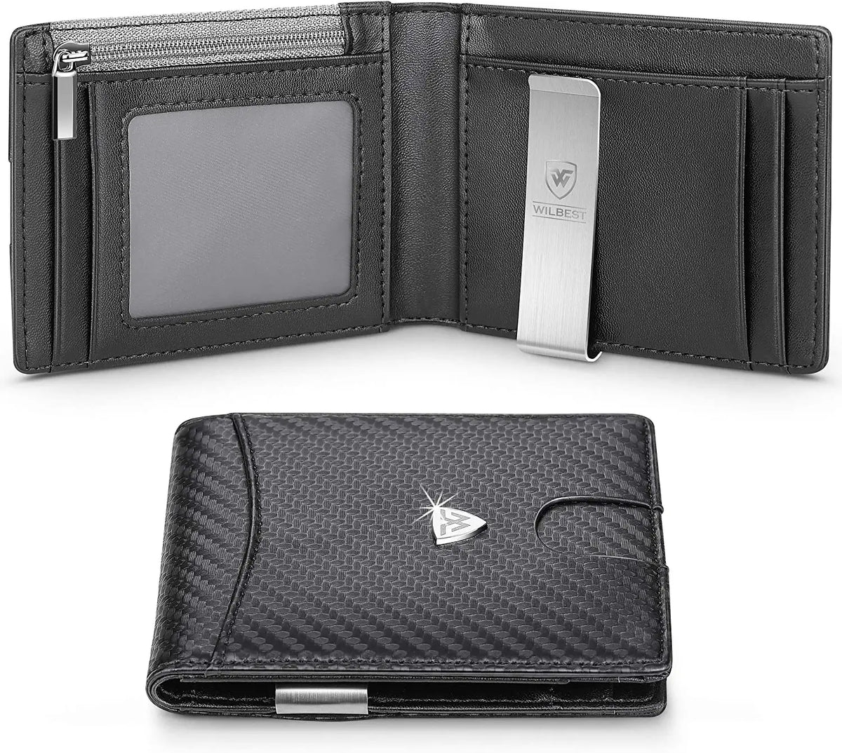 Slim RFID-Blocking Carbon Fiber Wallet for Men