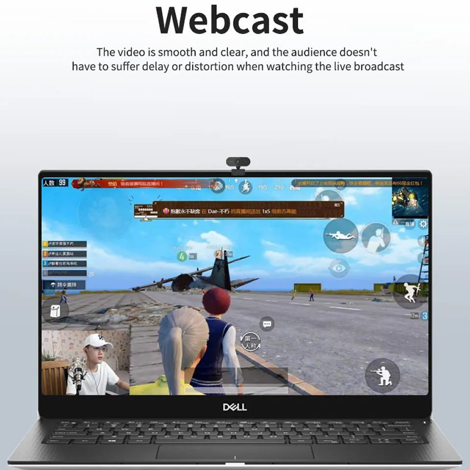 1080P Full HD USB Webcam with Built-in Microphone