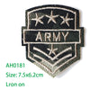 Embroidered Army patch featuring three stars and the word ARMY on a dark green fabric background