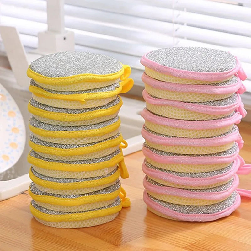 Double-Sided Dish Scrub Sponges for Kitchen Cleaning