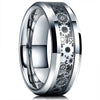 Men's Black Stainless Steel Wedding Band with Double Groove Detail