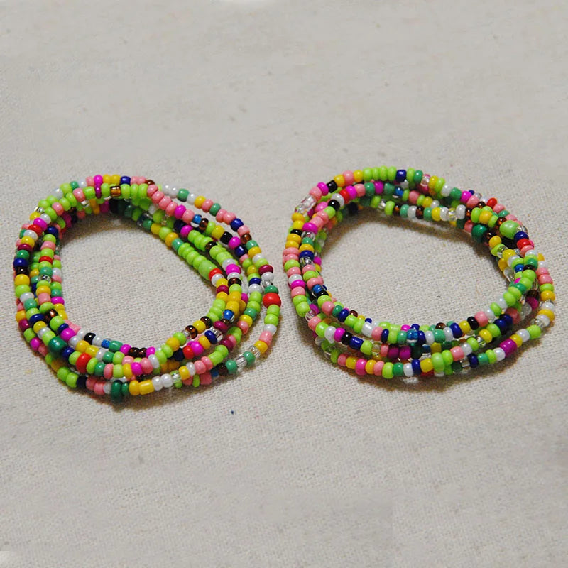Colorful Elastic Belly Bead Chain Set for Women