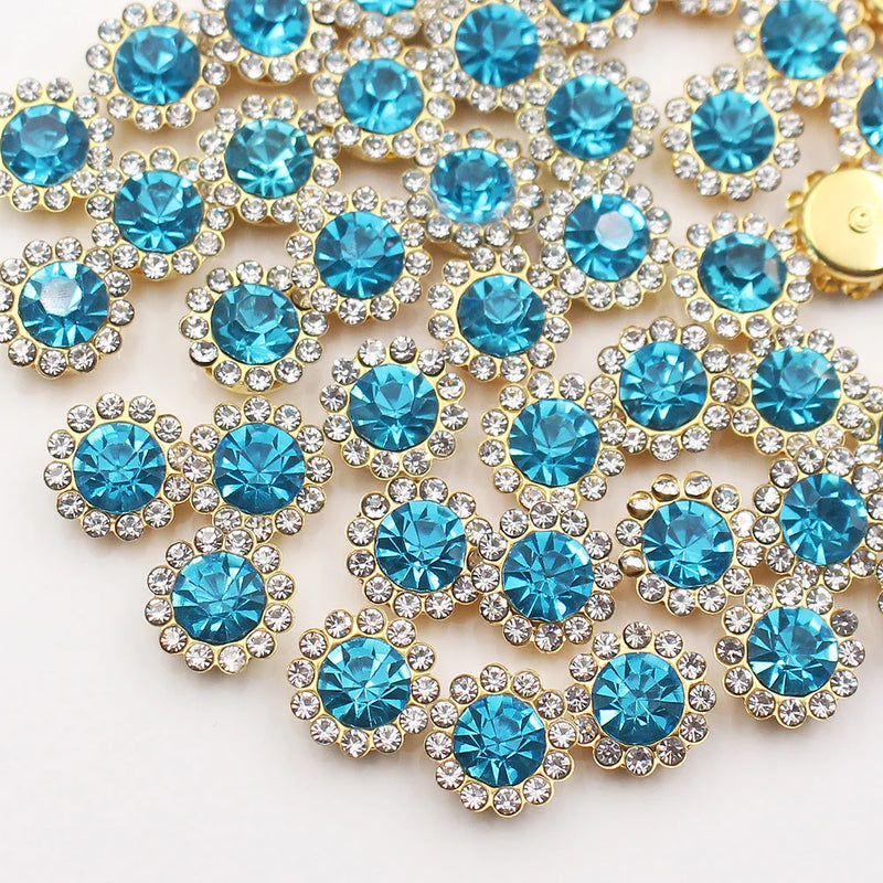 Gold Claw Sunflower Rhinestones for Sew-On Crafts