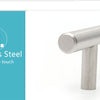 Brushed Stainless Steel Cabinet T-Bar Handle
