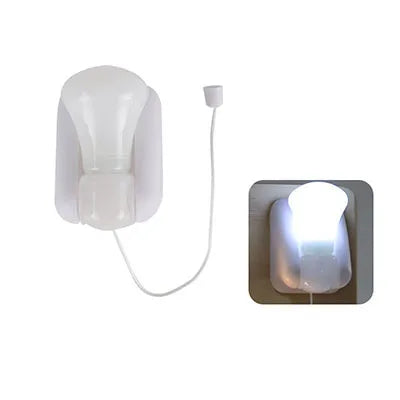 A white Montessori busy board DIY accessories kit for toddler learning, showing a light fixture and a wooden board.