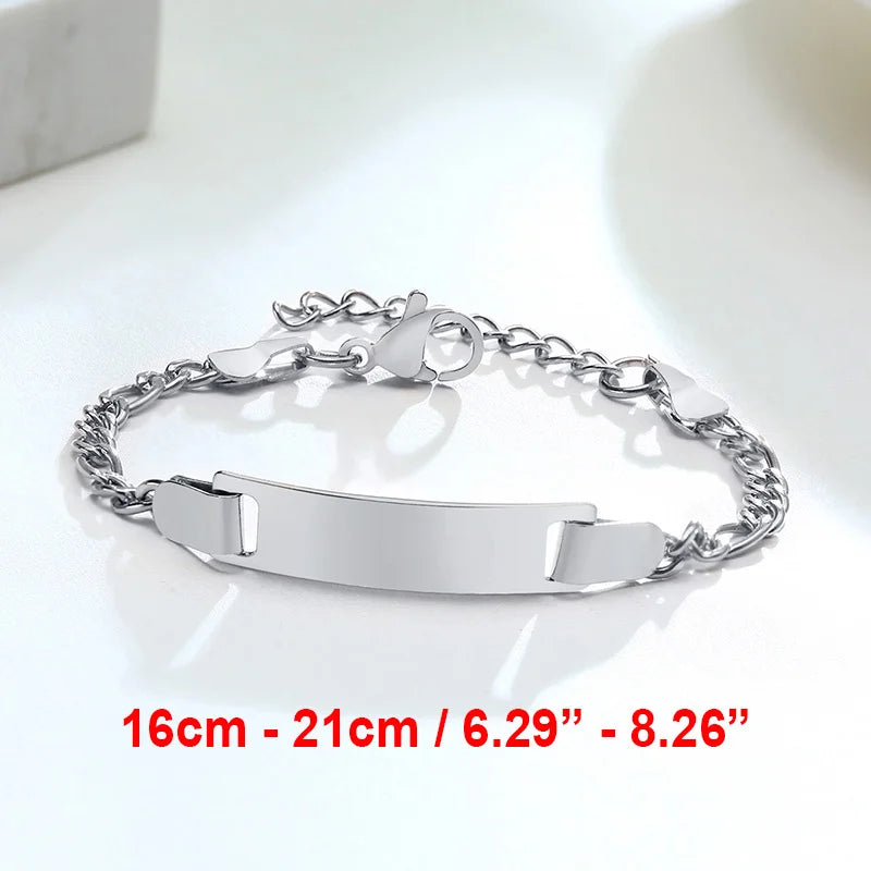 Personalized Stainless Steel Name Bracelet for Baby and Mom