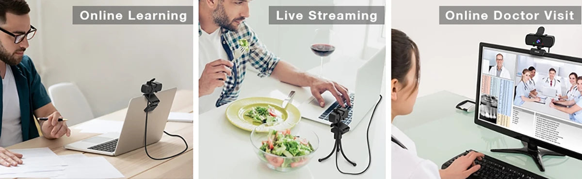 FIFINE 1440p HD Webcam with Microphone and Tripod