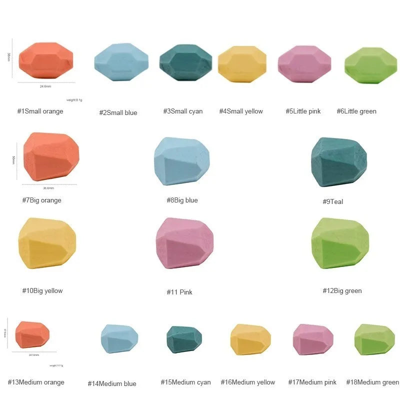 Wooden Rainbow Stacking Stones – Montessori Balancing Blocks for Kids