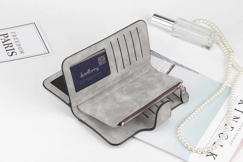 Classic Long PU Leather Wallet with Multiple Pockets
