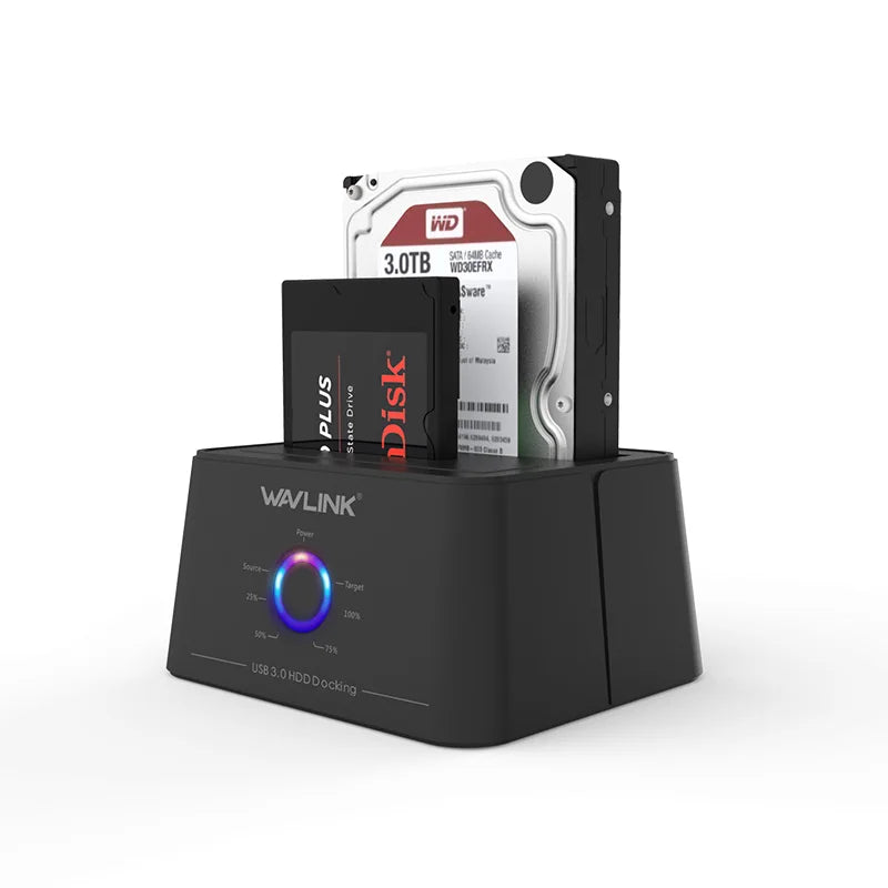 Dual Bay SATA Hard Drive Docking Station with Offline Clone Function
