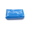 A rectangular bar of bright blue magic clay for car detailing and paint decontamination.