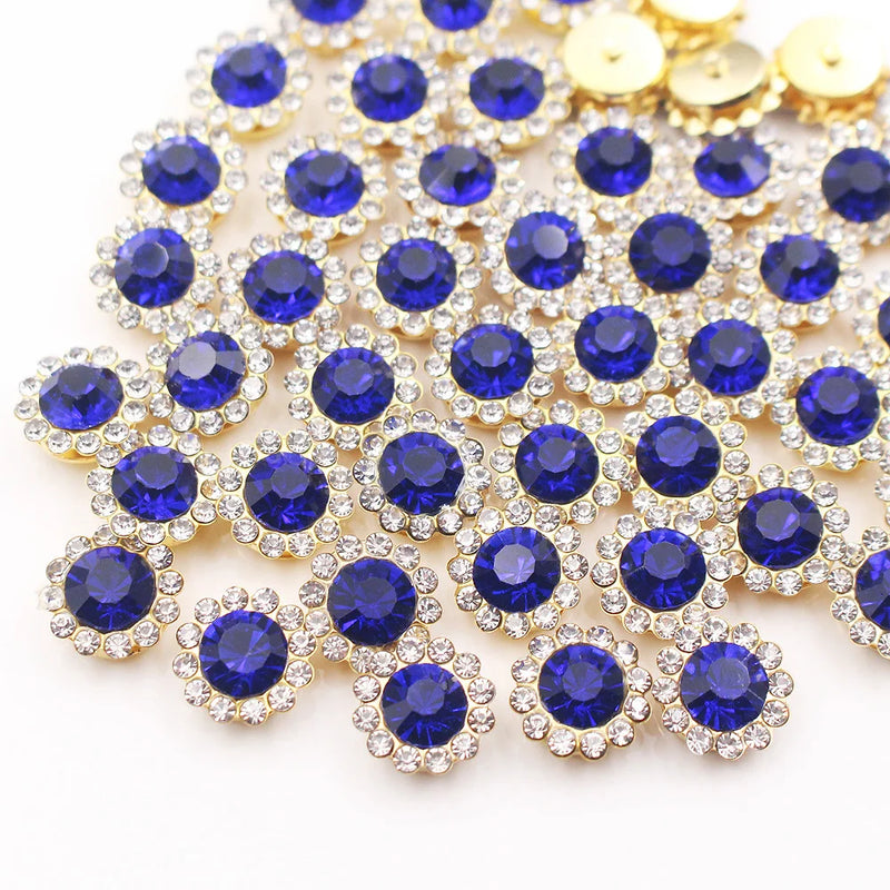 Gold Claw Sunflower Rhinestones for Sew-On Crafts