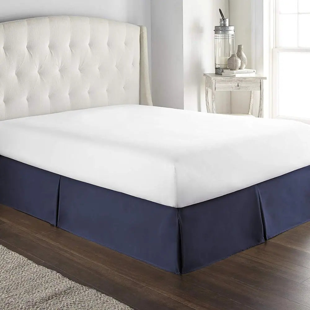 Elegant Pleated Bed Skirt - 14 Inch Drop, Wrinkle & Fade Resistant