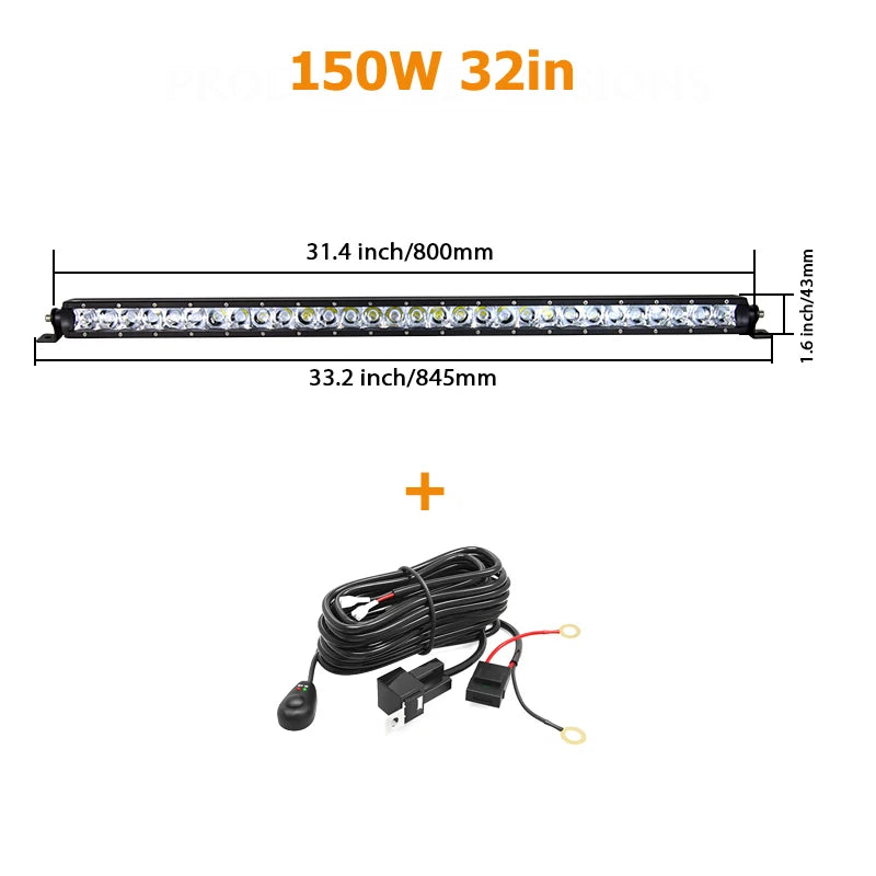 Single Row LED Light Bar for Off-Road Vehicles