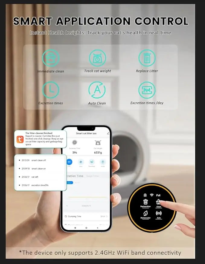 Smart Self-Cleaning Cat Litter Box with App Control