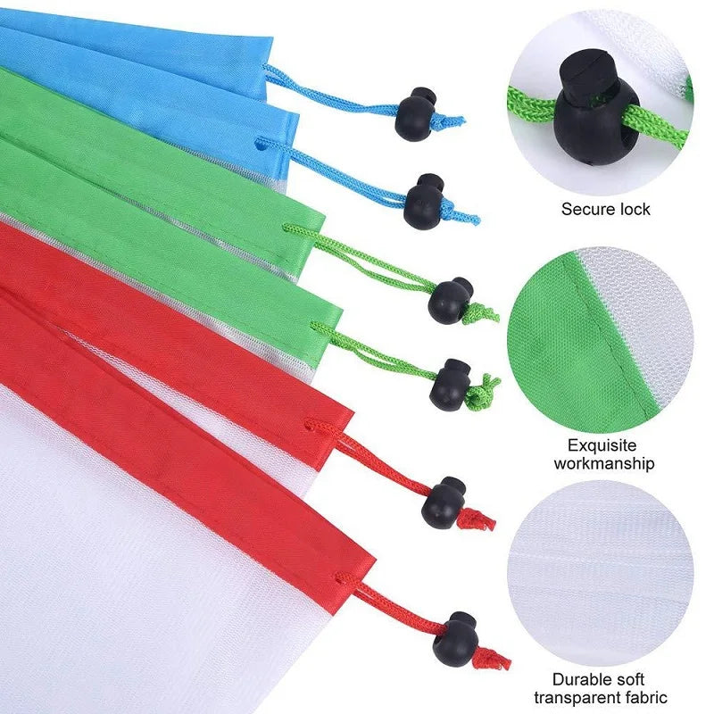 Sacs en maille réutilisables - Lot de 3 tailles