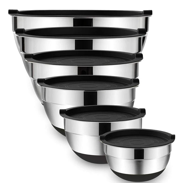 Stainless Steel Mixing Bowl Set with Lids