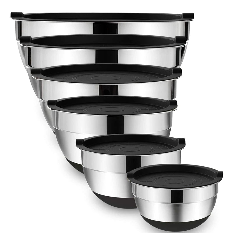 Stainless Steel Mixing Bowl Set with Lids