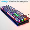 Retro Punk Mechanical Keyboard 104 Keys USB Wired RGB Backlit