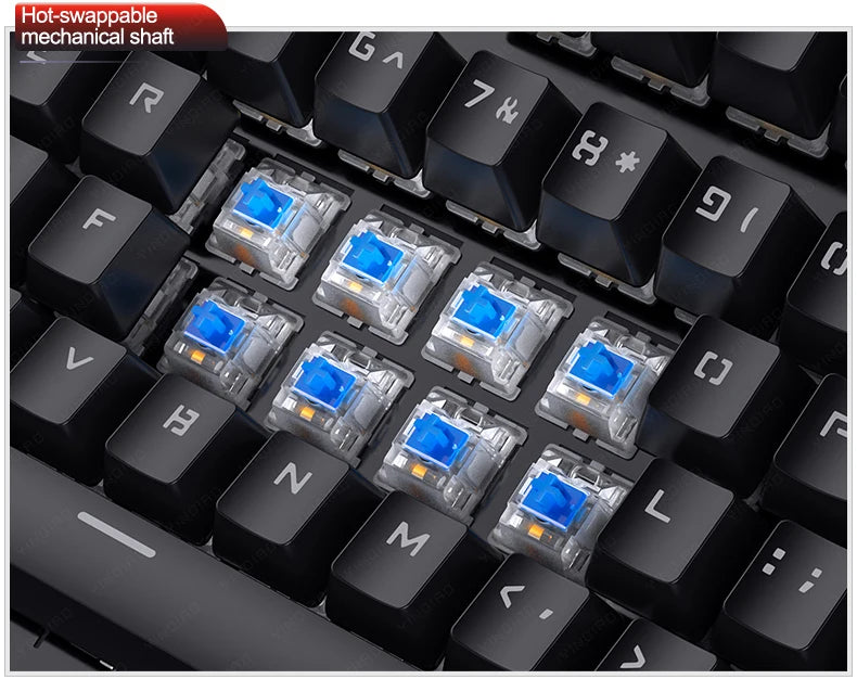 Retro Punk Mechanical Keyboard 104 Keys USB Wired RGB Backlit