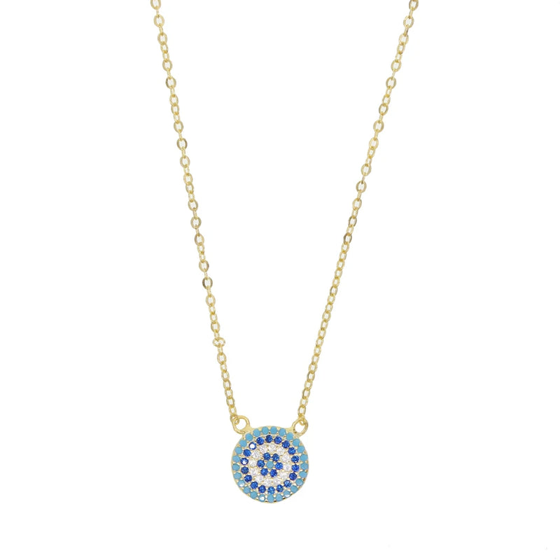 925 Sterling Silver Evil Eye & Hamsa Pendant Necklace