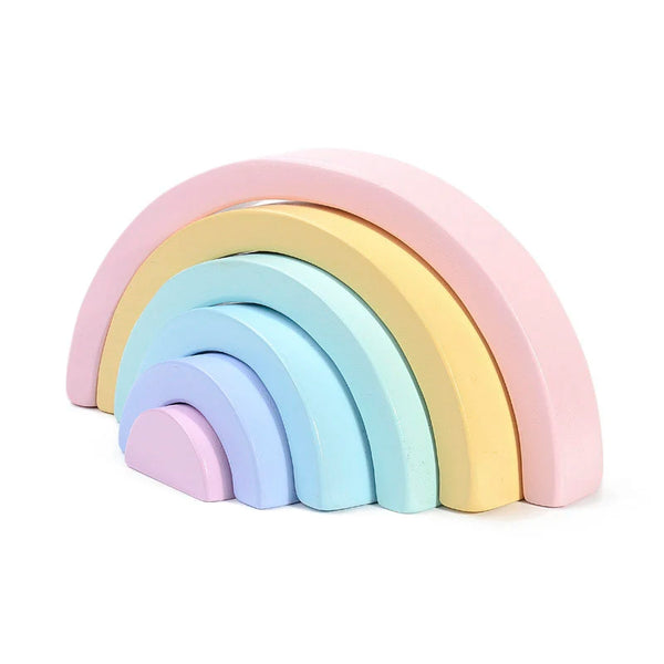Wooden Rainbow Stacking Blocks - Montessori Educational Toy for Kids