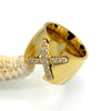 Gold Pave CZ Cross Ring