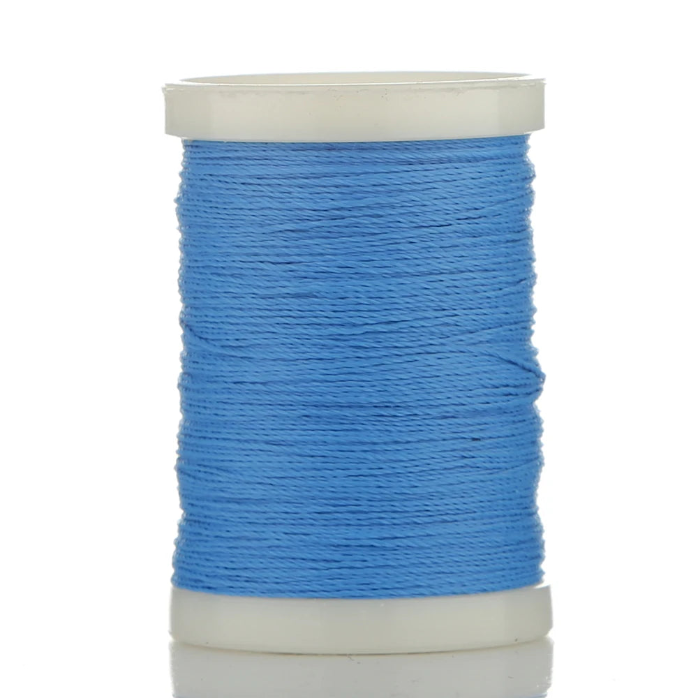 Spool of blue braided polyester thread for guide tying and repairs