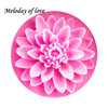A pink 3D lotus and chrysanthemum silicone mold for cake decorating
