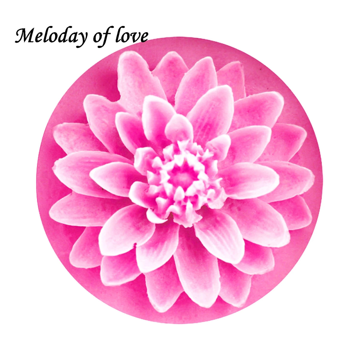 A pink 3D lotus and chrysanthemum silicone mold for cake decorating