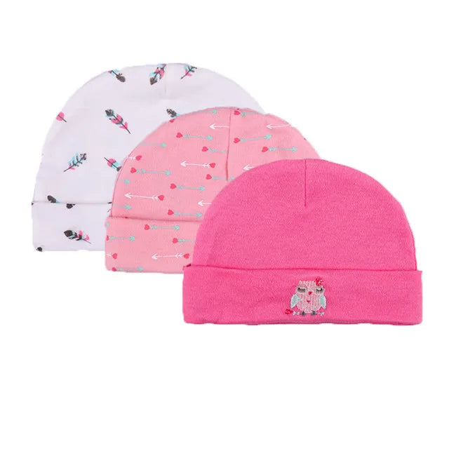 Soft Cotton Baby Hats for Newborns & Infants (0-6 Months)