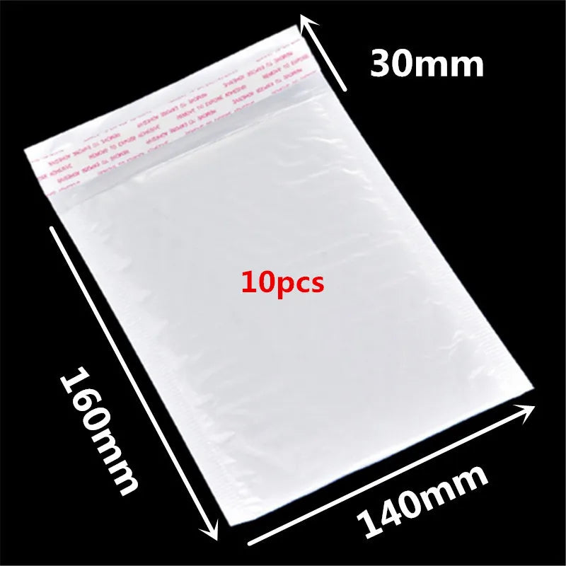 A white multi-pack of waterproof foam paper envelopes shown with dimensions 30mm by 160mm and 140mm.