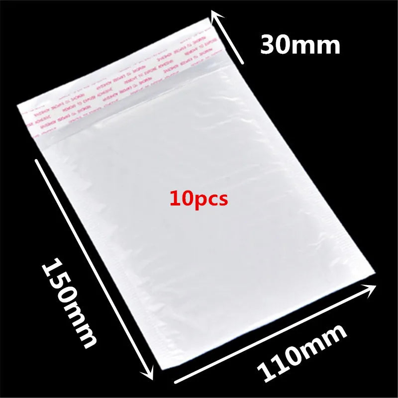 A white multi-pack of waterproof foam paper envelopes, measuring 150mm by 110mm with a 30mm height.