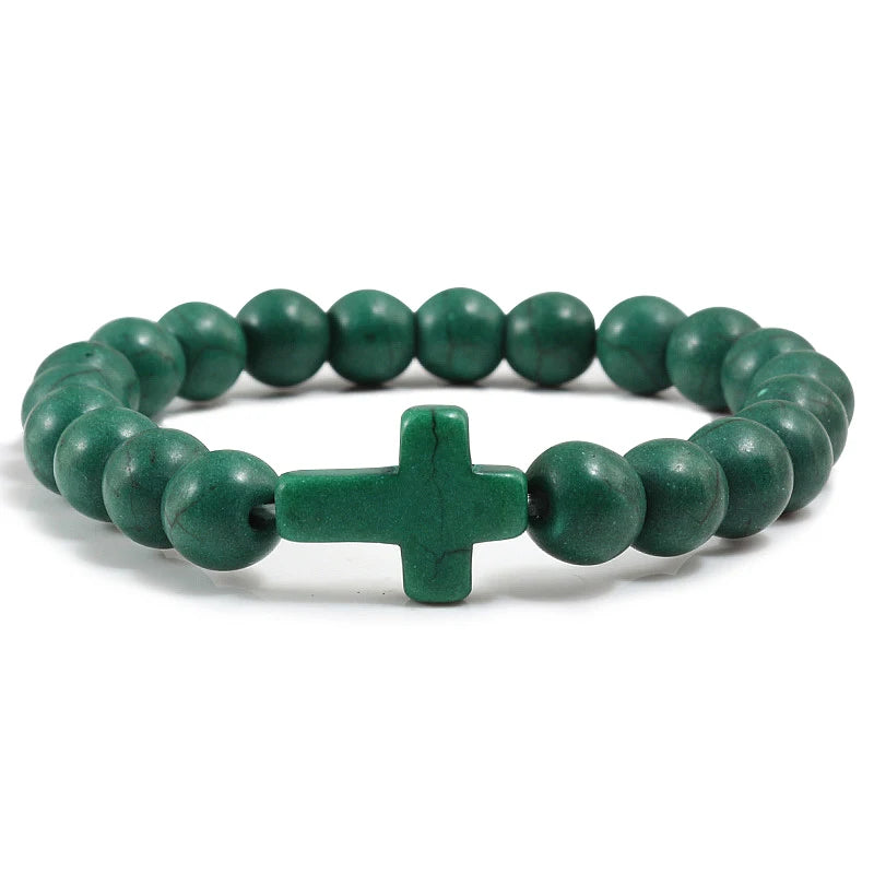 Bracelet en Pierre de Lave Naturel pour Hommes et Femmes