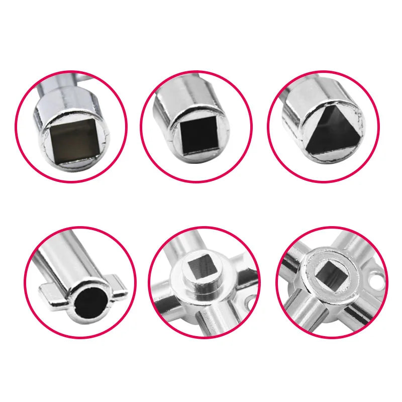 4-Way Universal Utility Wrench Set for Cabinet and Valve Access