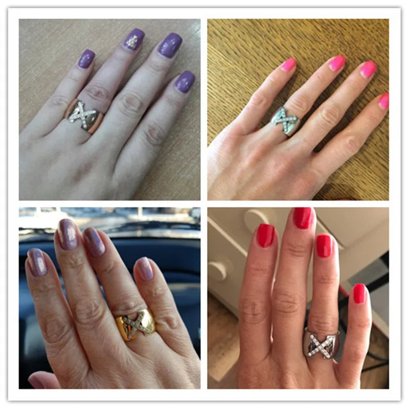 Gold Pave CZ Cross Ring