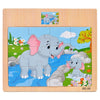 Wooden Vehicle & Animal Puzzle Set for Toddlers